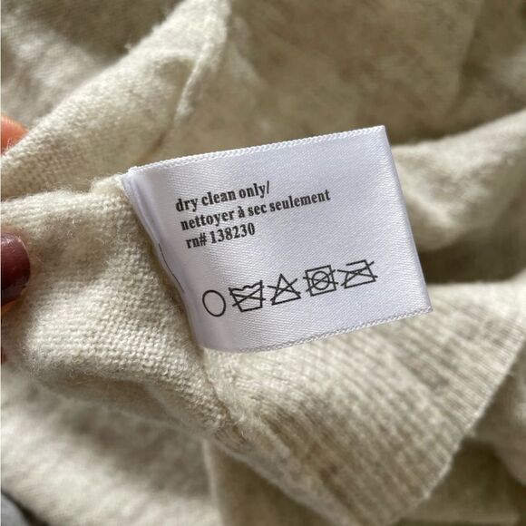 Pam & Gela Shredded Destroyed Pullover Sweater Beige Wool Blend Women Medium M - Picture 7 of 10